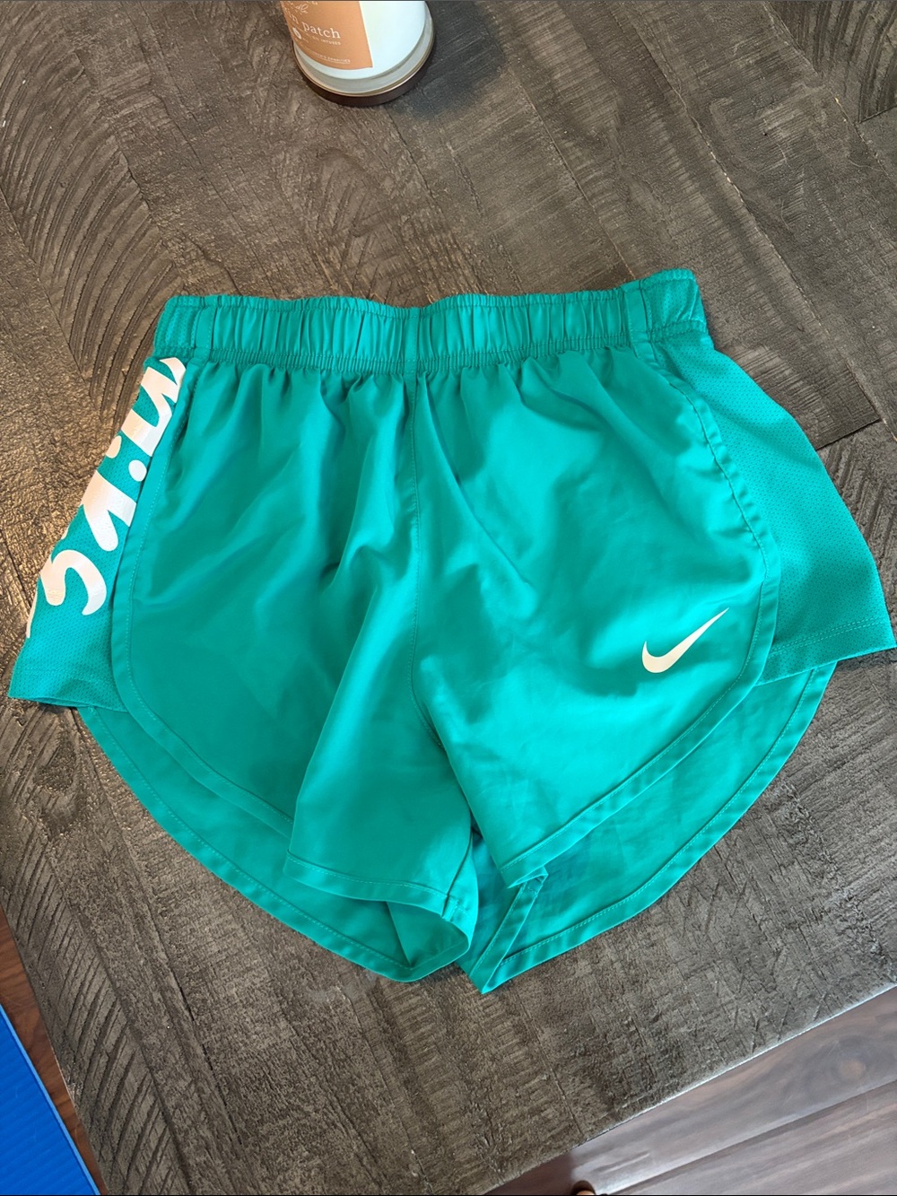 Nike Women's Teal Athletic Shorts with White Swoosh